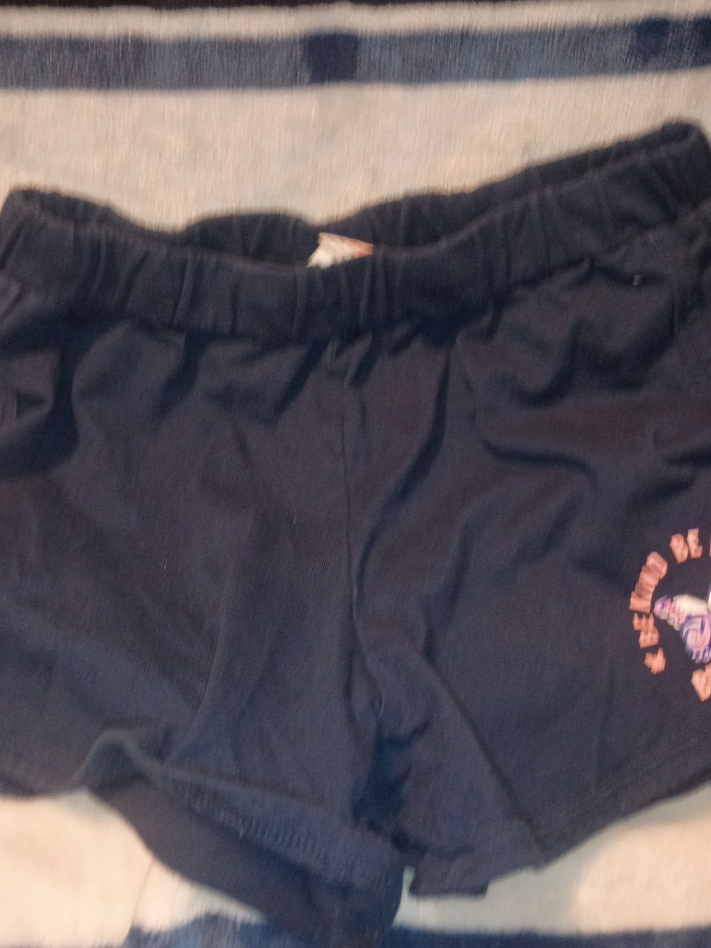 Gymboree Navy Blue Elastic Waist Kids Shorts with Small Graphic